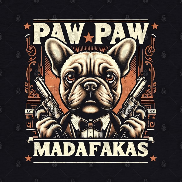 Paw Paw Madafakas French Bulldog Crazy Vintage Funny Dog Owners by T-shirt US